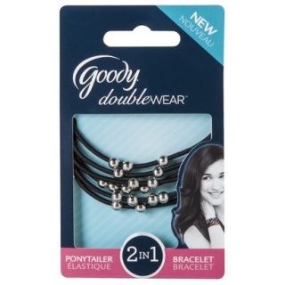 Goody Double Wear 2 in 1 Ponytailer and Bracelete Black Elastic with Silver