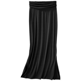Merona Womens Knit Maxi Skirt w/Ruched Waist   Black   M