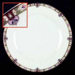 Noritake Regina Dinner Plate, Fine China Dinnerware   Flower Band W/ Green & Cre