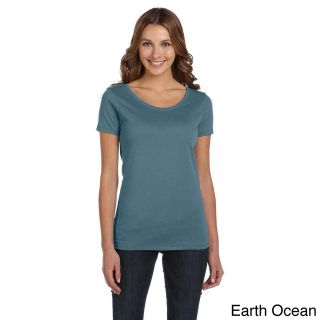 Alternative Alternative Womens Organic Cotton Scoop Neck T shirt Blue Size M (8  10)
