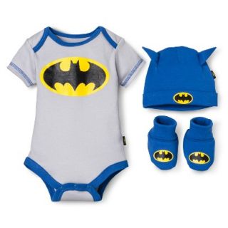 Batman Newborn Boys 3 Piece Batman Gift Set   Blue 0 6 M