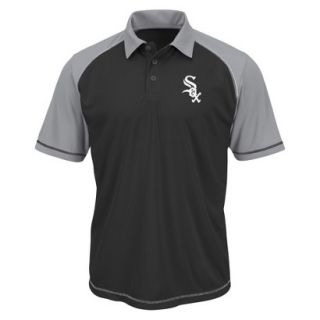 MLB Mens Chicago White Sox Synthetic Polo T Shirt   Black/Grey (S)