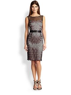 Laundry by Shelli Segal Lace Cocktail Dress   Black
