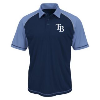 MLB Mens Tampa Bay Rays Synthetic Polo T Shirt   Blue (M)