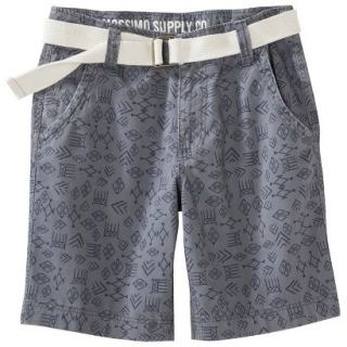 Mossimo Supply Co. Mens Belted Flat Front Shorts   Gray Print 34