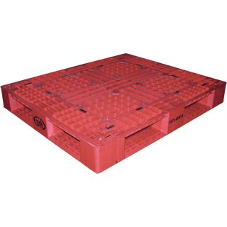 Vestil Plastic Pallet   Red, 6,600 lb. Capacity, 40 Inch L x 48 Inch W x 6 Inch