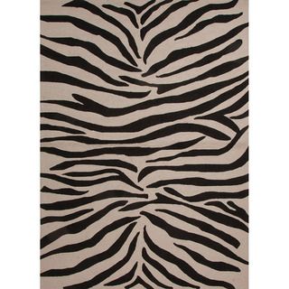 Hand hooked Indoor/ Outdoor Animal Print Gray/ Black Rug (5 X 76)
