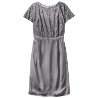 TEVOLIO Womens Plus Size Lace Bodice Dress   Gray 28W