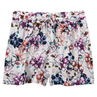 Mossimo Womens 5 Drapey Shorts   Floral Print/Cream L