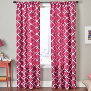 Trellis Rod Pocket Curtain Panel, Pink