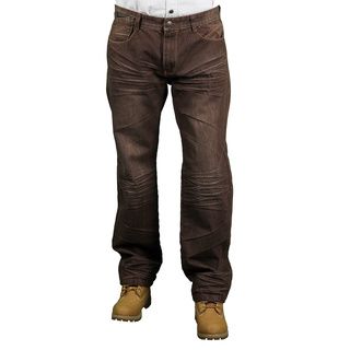 Mo7 Mens Brown Modern Straight Fit Fashion Jeans