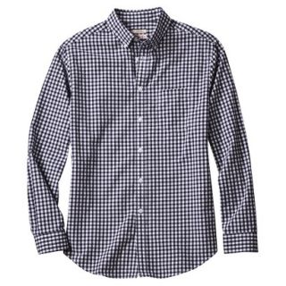 Merona Mens Long Sleeve Everyday Gingham Button Down   Oxford Blue M