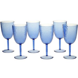 Set of 6 Hammered Acrylic All Purpose Goblets