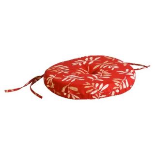 Outdoor Round Seat Pad/Dining/Bistro Cushion   Red/Tan Floral