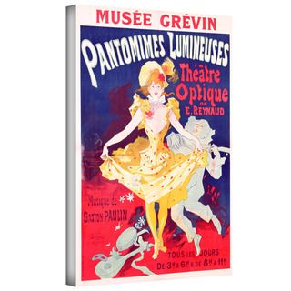 Artwall Jules Cheret  Poster Advertising Pantomimes Lumineuses, Theatre Optique De E. Reynaud Gallery wrapped Canvas