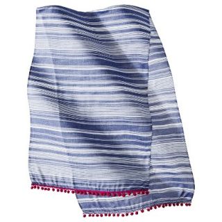 Merona Stripe Print Fashion Scarf   Blue