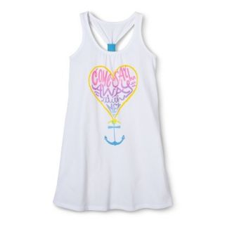 Girls Anchor Cover Up Dress   White XL