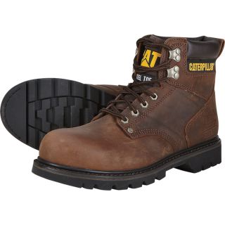 CAT 6In. 2nd Shift Steel Toe Boot   Dark Brown, Size 8 1/2, Model P89586