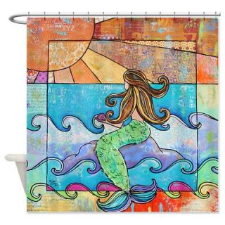  Sunset Mermaid Beach Ocean Shower Curtain