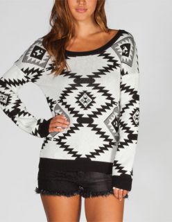 Ethnic Stripe Womens Bar Back Sweater Black/White In Sizes X Large, X