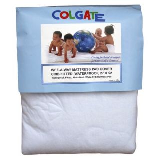 Colgate Wee A Way Waterproof Fitted Crib Mattress Cover   White