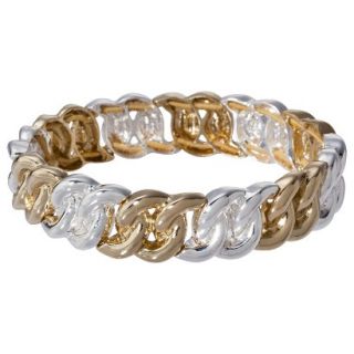 Lonna & Lilly Mixed Metal Link Stretch Bracelet   Silver/Gold