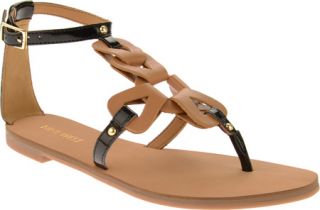 Womens Nine West Saddie3   Black/Natural Synthetic Sandals
