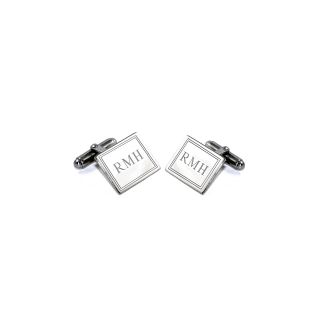 Engravable Sterling Silver Cuff Link Set, Mens