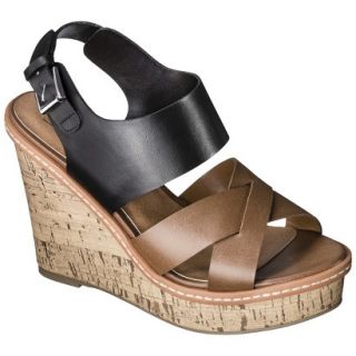 Womens Mossimo Paulette Wedge Sandals   Black 8.5