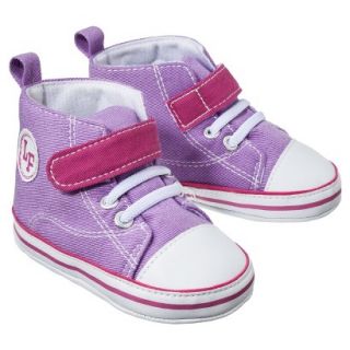 Luvable Friends Infant Girls Hi Top Sneaker   Purple 0 6 M