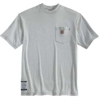 Carhartt Flame Resistant Short Sleeve T Shirt   Light Gray, X Large, Tall Style,