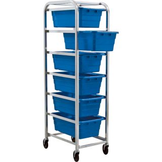 Quantum Storage 6 Shelf Cart With 6 Cross Stack Tubs   27 Inch x 19 Inch x 71