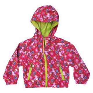 Pink Platinum Infant Toddler Girls Floral Windbreaker Jacket   Fuchsia 18 M