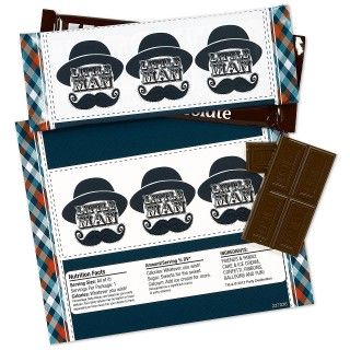 Little Man Mustache Large Candy Bar Wrappers
