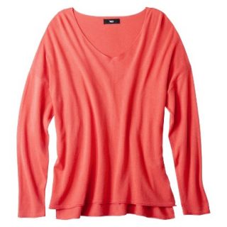 Mossimo Womens Plus Size V Neck Pullover Sweater   Red 4