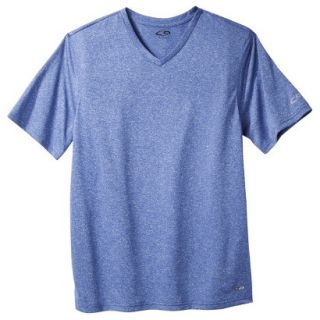 C9 by Champion Mens Advanced Duo Dry V  Neck Tee   Blue Heather M
