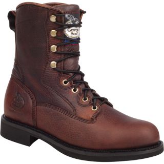 Georgia 8In. Carbo Tec Steel Toe Lacer Work Boot   Dark Brown, Size 9 1/2 Wide,
