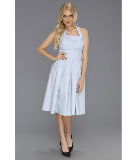 Unique Vintage Flirty Cotton Swing Dress Womens Dress (Blue)