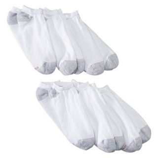 Hanes Premium Mens 6pk No Show Socks   White