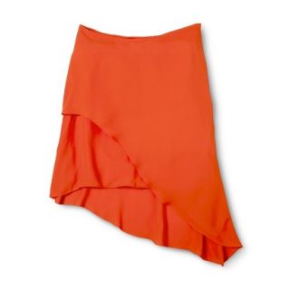 AMBAR Womens Asymmetrical Skirt   Orange Zing 12