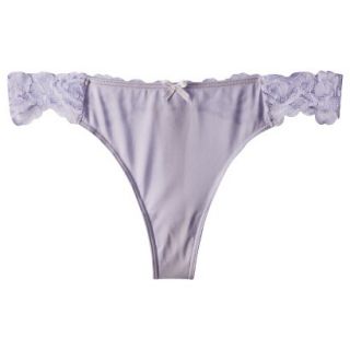 Gilligan & OMalley Womens Micro With Lace Back Thong   Lavender S