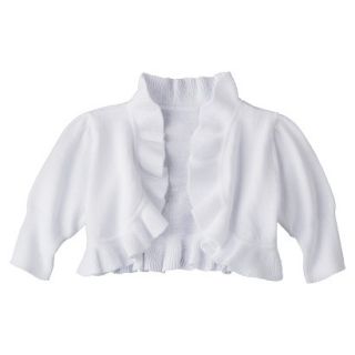 Infant Toddler Girls Quarter Sleeve Cardigan   White 3T