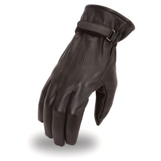 Mens First Classics Motorcycle Patrol Gloves   Black, Large, Model FI128GL