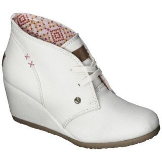 Womens Mad Love Lenora Ankle Wedge Booties   Ivory 8