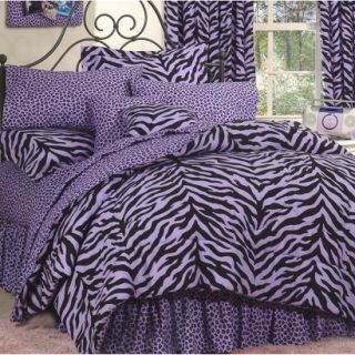 Zebra Print Bed in a Bag   Lavender/Black Full