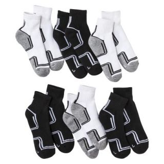 Boys Cherokee Black/White 6 pair Ankle Socks 9 2.5