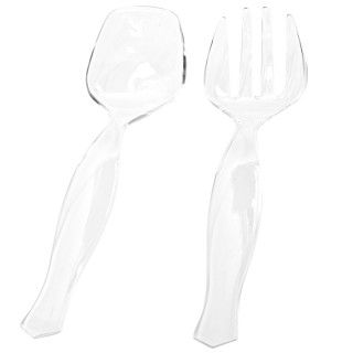 Clear Serving Spoon and Fork