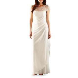 Beaded Illusion Gown, Ivory