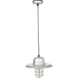 NPower Hanging Pendant Sconce Barn Light   13 Inch Diameter, Silver