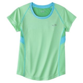 C9 by Champion Girls Short Sleeve Pieced Tech Tee   Spring Green S